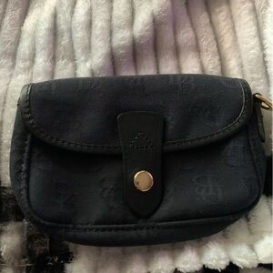 Dooney & Bourke Vintage Black Canvas &Leather Women Wallet EUC